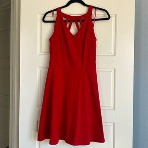 Red spandex dress.